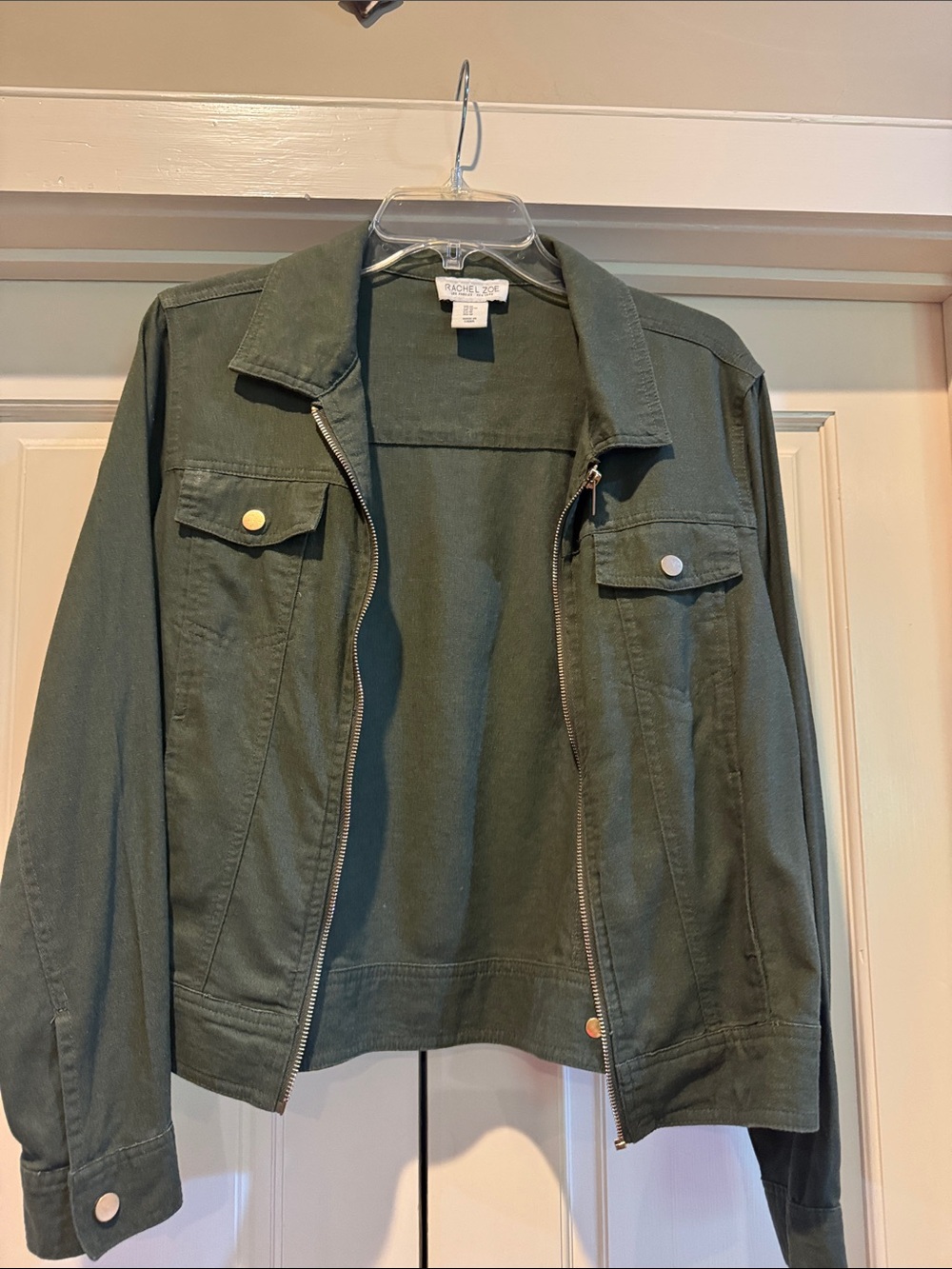 Rachel Zoe Olive Green Utility Zip Jacket
